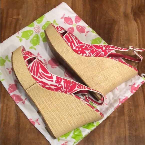 Lilly Pulitzer pink/white espadrille size 10 - Picture 5 of 9